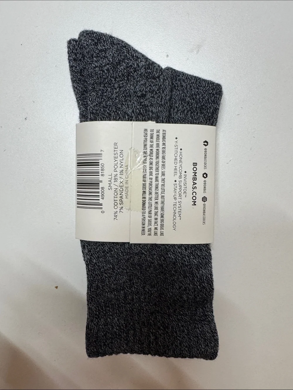 Bombas Dark Gray Heather Men’s Crew Socks